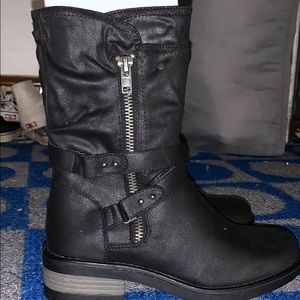 Black combat boots